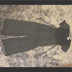 Floral jumpsuit, stretch in chest area, wide pant